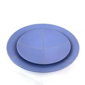 Vera Wang Stitch Collection Leather Covered Metal Bowl Set